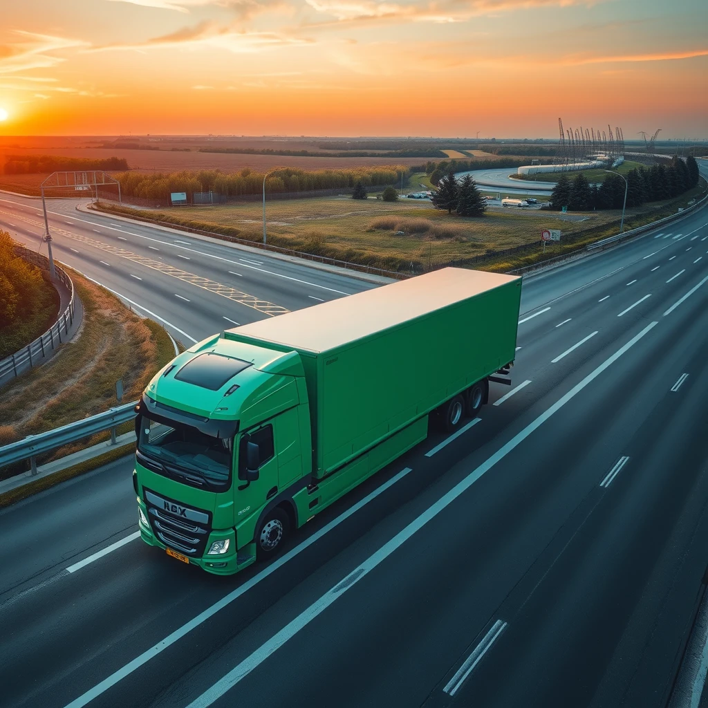 Transport międzynarodowy - ciężarówka na autostradzie